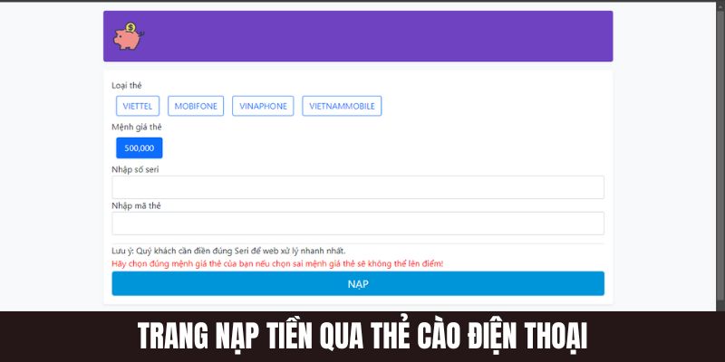 Nạp tiền j88 qua thẻ cào điện thoại